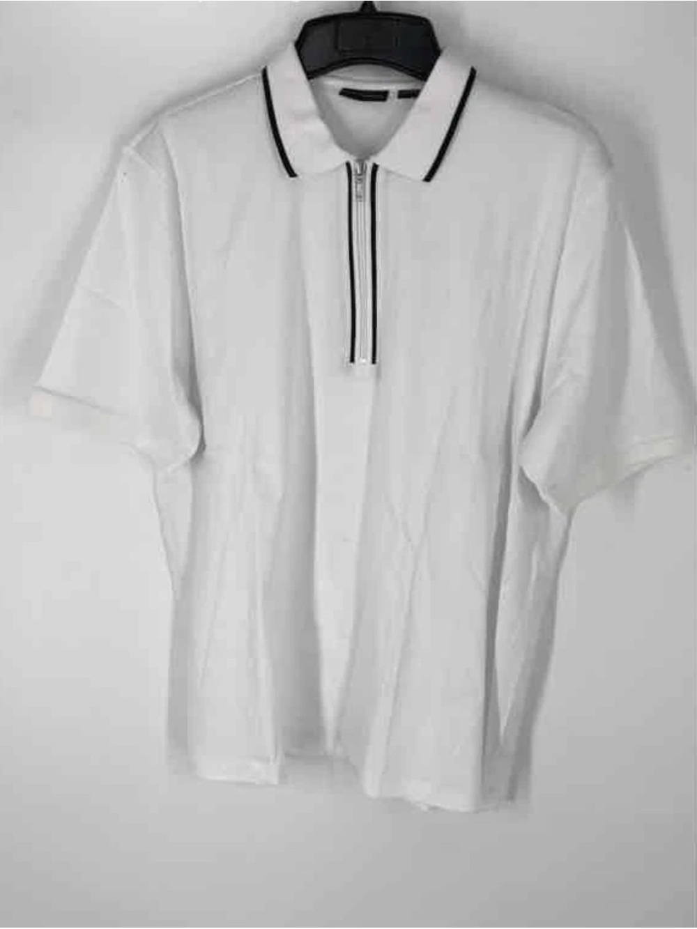 Paul Fredrick Mens White Short Sleeve Collared Golf Polo Shirt Size Large